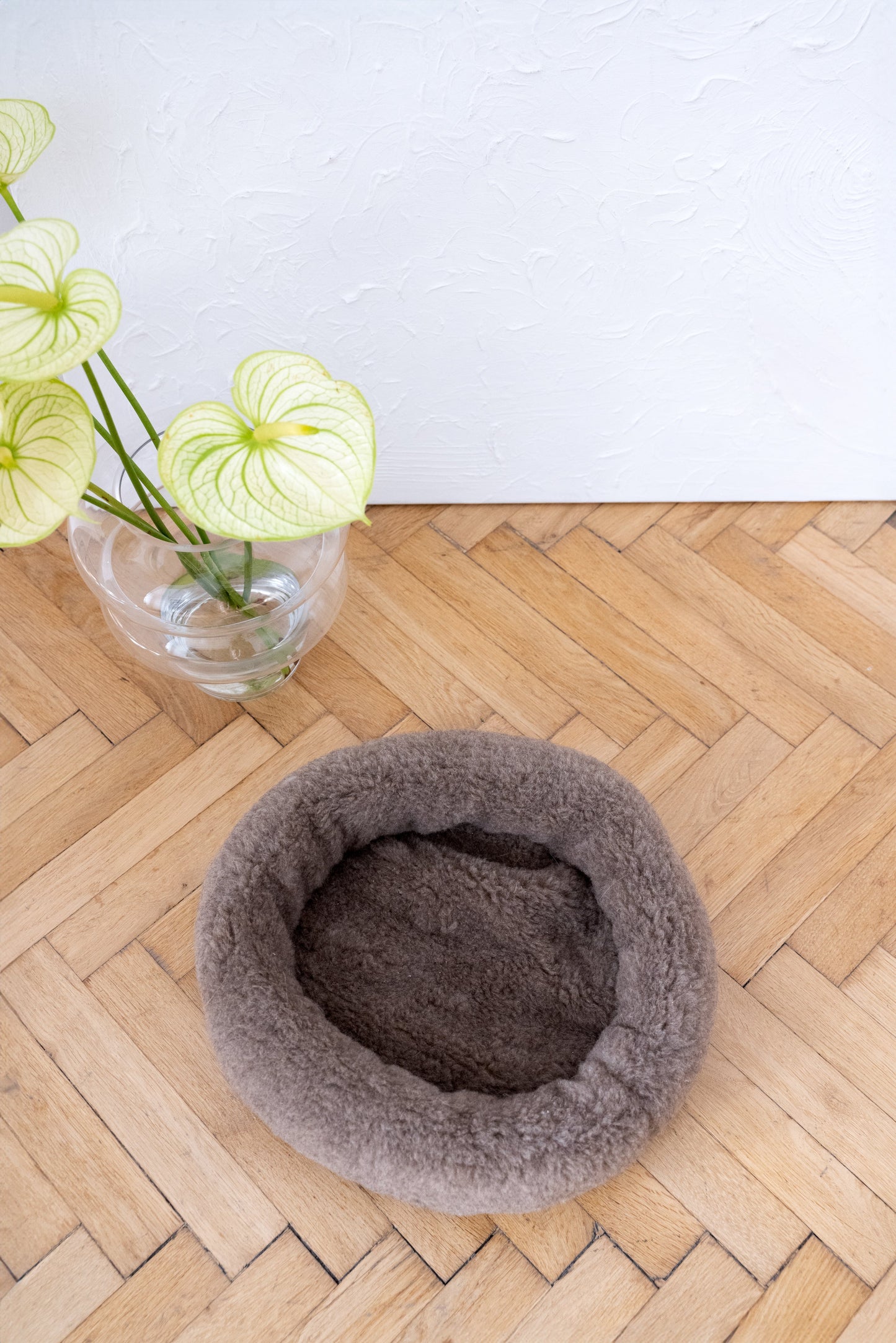 Nid rond en laine naturelle - Brun